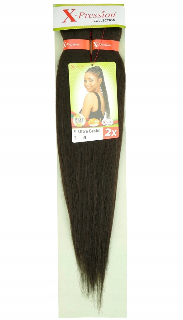 X-pression Braid PRE STRETCHED HAIR *Original* Colo 4(2pack)